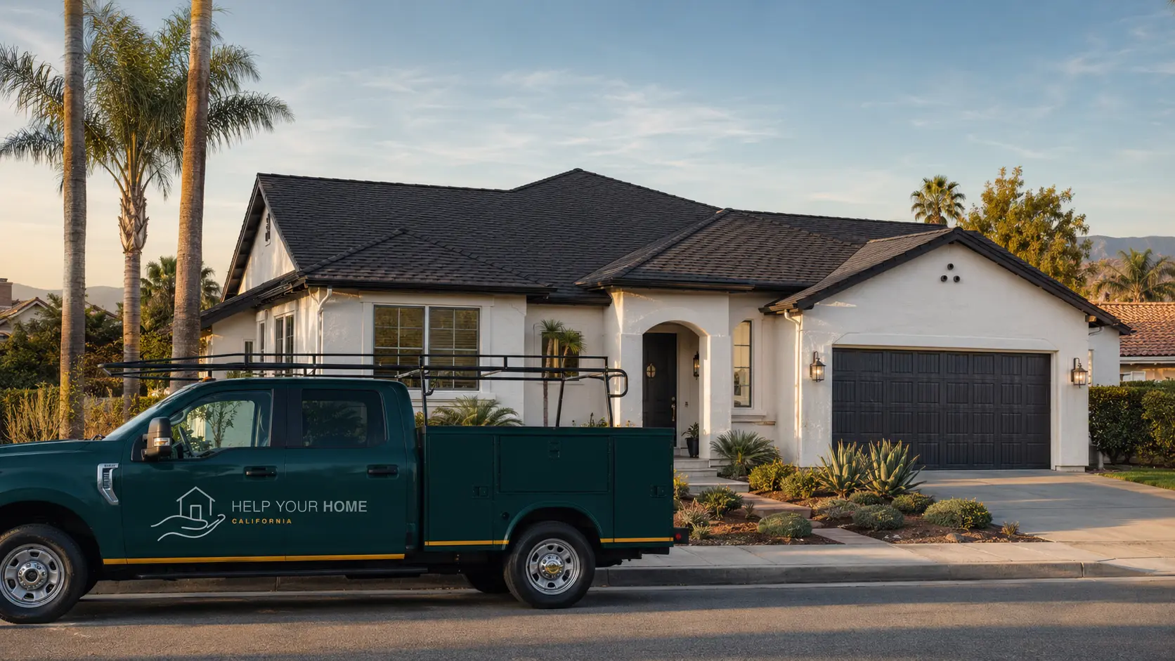 A completed Help Your Home California roof replacement in the Inland Empire